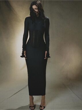 KHY x Dilara Findikoglu long sleeve. corset dress NWT